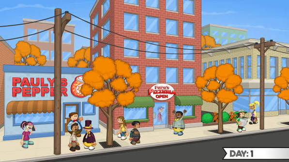 Papa's Pizzeria restaurant game scene